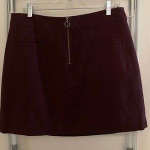 Maroon Size 10 Madewell Zip Closure Wool Skirt